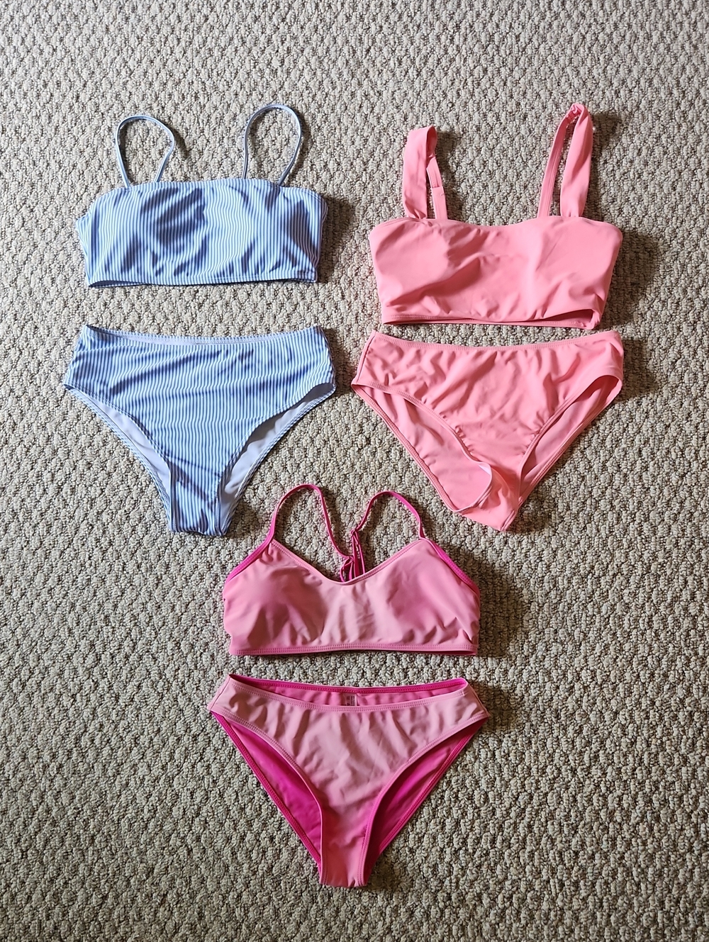Pink and Light Blue Bikini Sets - Juniors Swimwear
